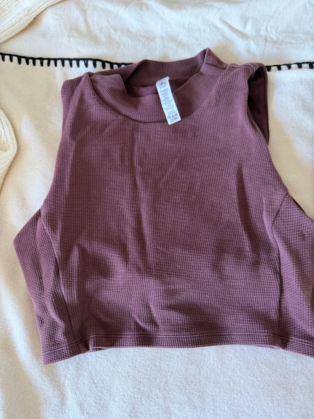 ALO Yoga Waffle Crop Tank - brown